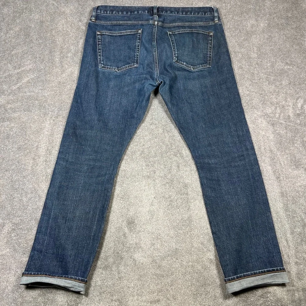 J.Crew 484 Slim Fit Japanese Selvedge Jeans Dark Indigo Men 37x30 BS744 Red Line